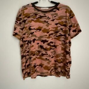 We The Free Pink Camo Sheer Mesh Top XS (Fits S/M)